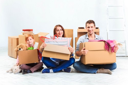 Commercial moving team preparing office relocation in Croydon