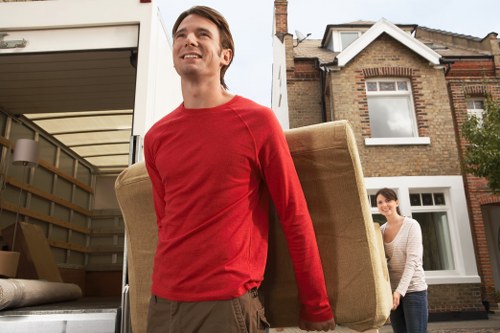 Removal van in Croydon with recycled items being sorted