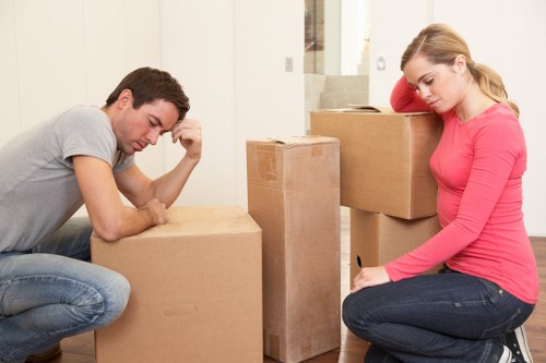 Final delivery and unloading of household items at a new property