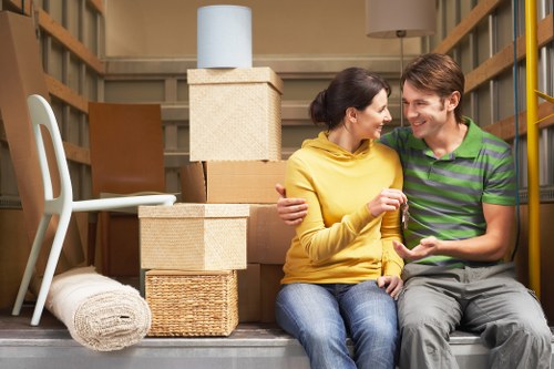 Furniture and boxes prepared for removal services in Croydon